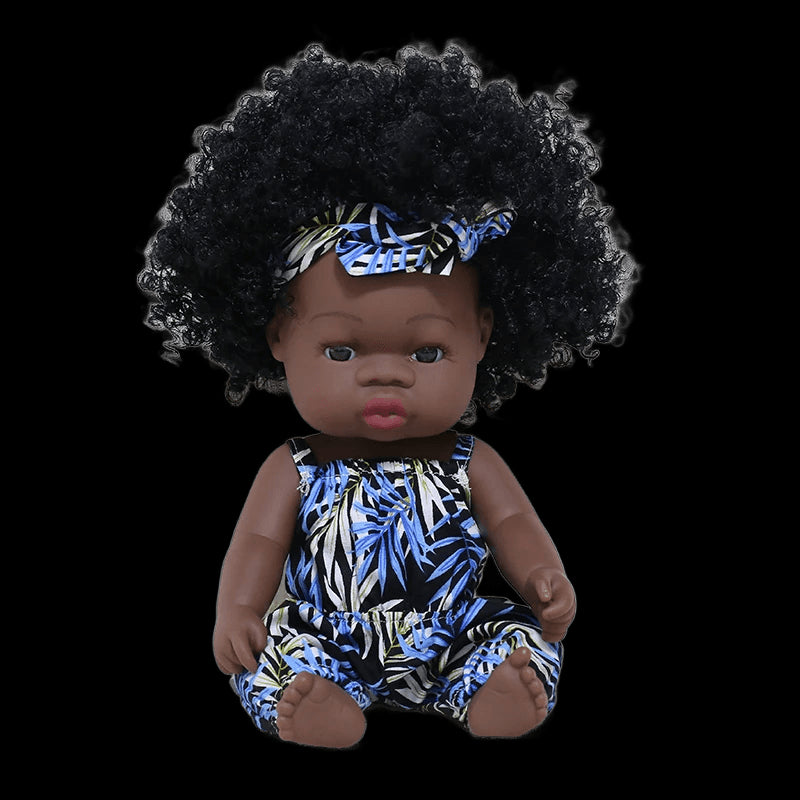 35cm Newborn Reborn African Doll Baby Simulation Soft Vinyl Children Lifelike Toys Christmas Birthday Toys Dolls for Babies view