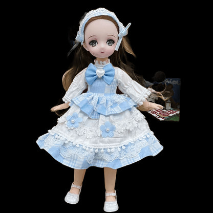 BJD Doll and Clothes 23 Multiple Removable Joints Full Set 30cm 1/6 3D Eyes Anime Doll Girl Dress Up Birthday Gift DIY Toys view