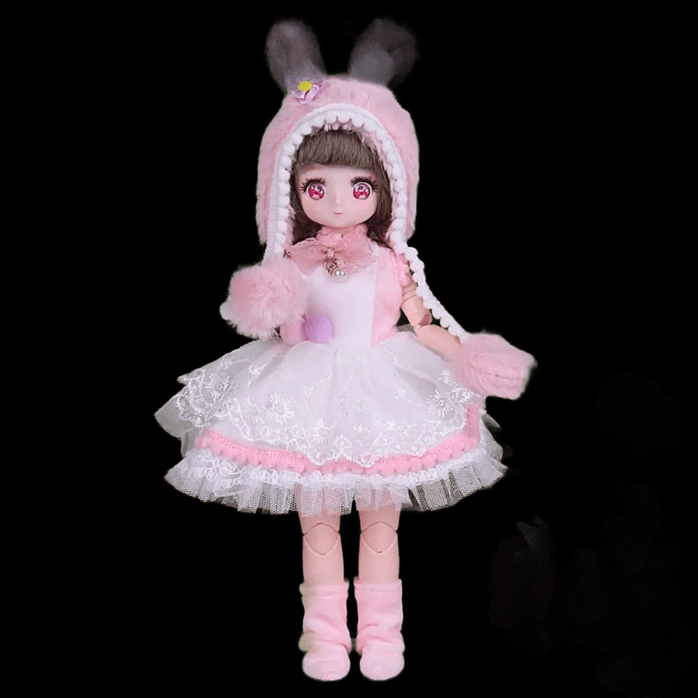 Pink Eyed 30cm Doll with Clothes Multiple Movable Joints Princess Style 3D Simulated Hinge Doll Fashion Cute 1/6 Bjd Doll view