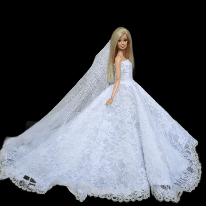 Special offer the original for barbie doll clothes wedding dress  Multilayer mermaid dress princess dress cake skirt view