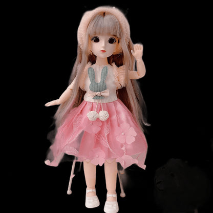 Full Set 1/6 Doll 30cm Anime Bjd Reborn Kawaii Girls Dress Up DIY Toys 23 Joint Movable Body With Clothes Skirt Hat Headdress view