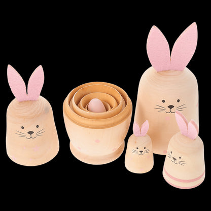 Rabbit Nesting Toys for Rabbits Wooden Matryoshkas Creative Birthday Present Russian Dolls Child Easter Playthings view