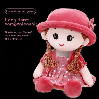 35cm Baby Girl Rag Doll With Removeable Hat Skirt Sweetheart Rag Doll Cozy Cuddle Soft Baby Doll Sleeping Plush Doll For Kids view