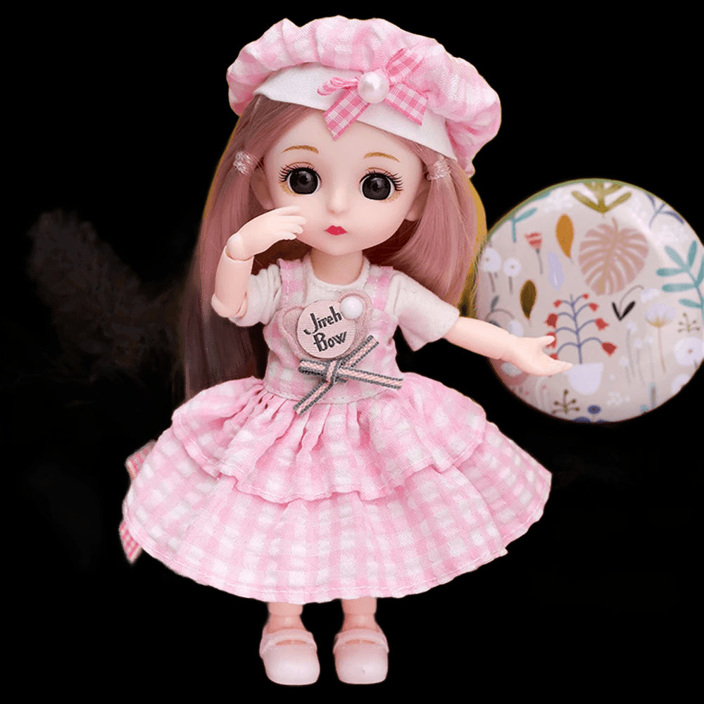 Scale 1:12 16cm Princess BJD Doll with Clothes and Shoes Movable 13 Joints Cute Sweet Face Lolita Girl Gift Child Toys for Kids view