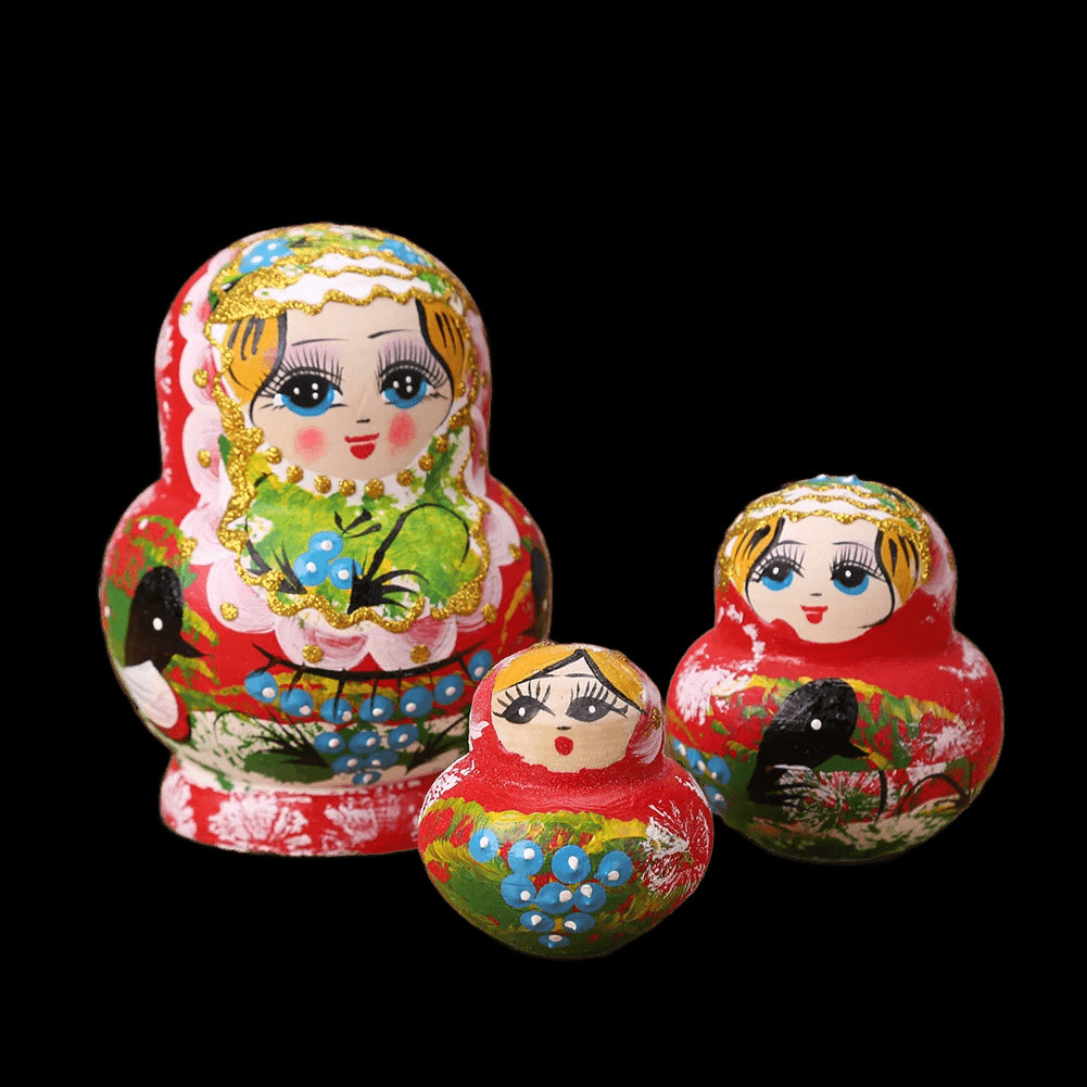 Wooden Matryoshka Dolls 10-Layers Handmade Bird Painted Nesting Dolls Kids Toys view