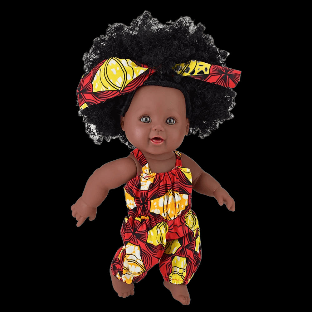 12 inch lifelike vinyl vinyl newborn baby African black cute baby dolls with curly hair view