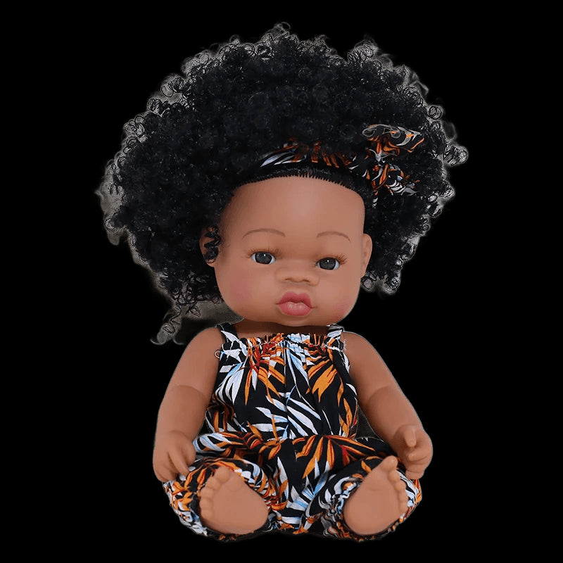 35cm Newborn Reborn African Doll Baby Simulation Soft Vinyl Children Lifelike Toys Christmas Birthday Toys Dolls for Babies view