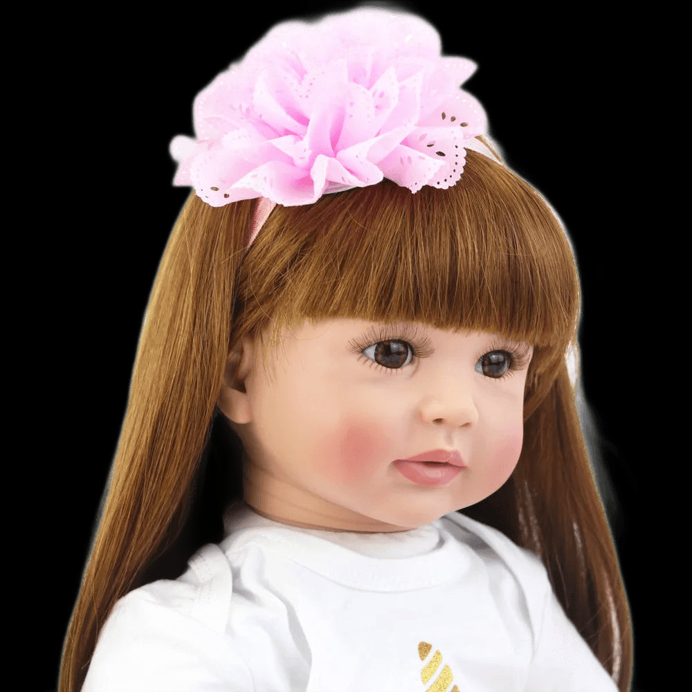 60cm Reborn Baby Doll Long Hair Princess Girl Doll Cloth Body With Pacifier Plush Toy Christmas Gifts For Children view