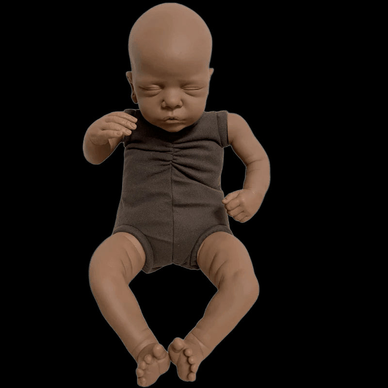 19 Inch Romy Reborn Doll Kit Black Skin Baby Doll Soft Touch Unpainted Unfinished Doll Parts DIY Blank Doll Kit Zendric 16 Inch view