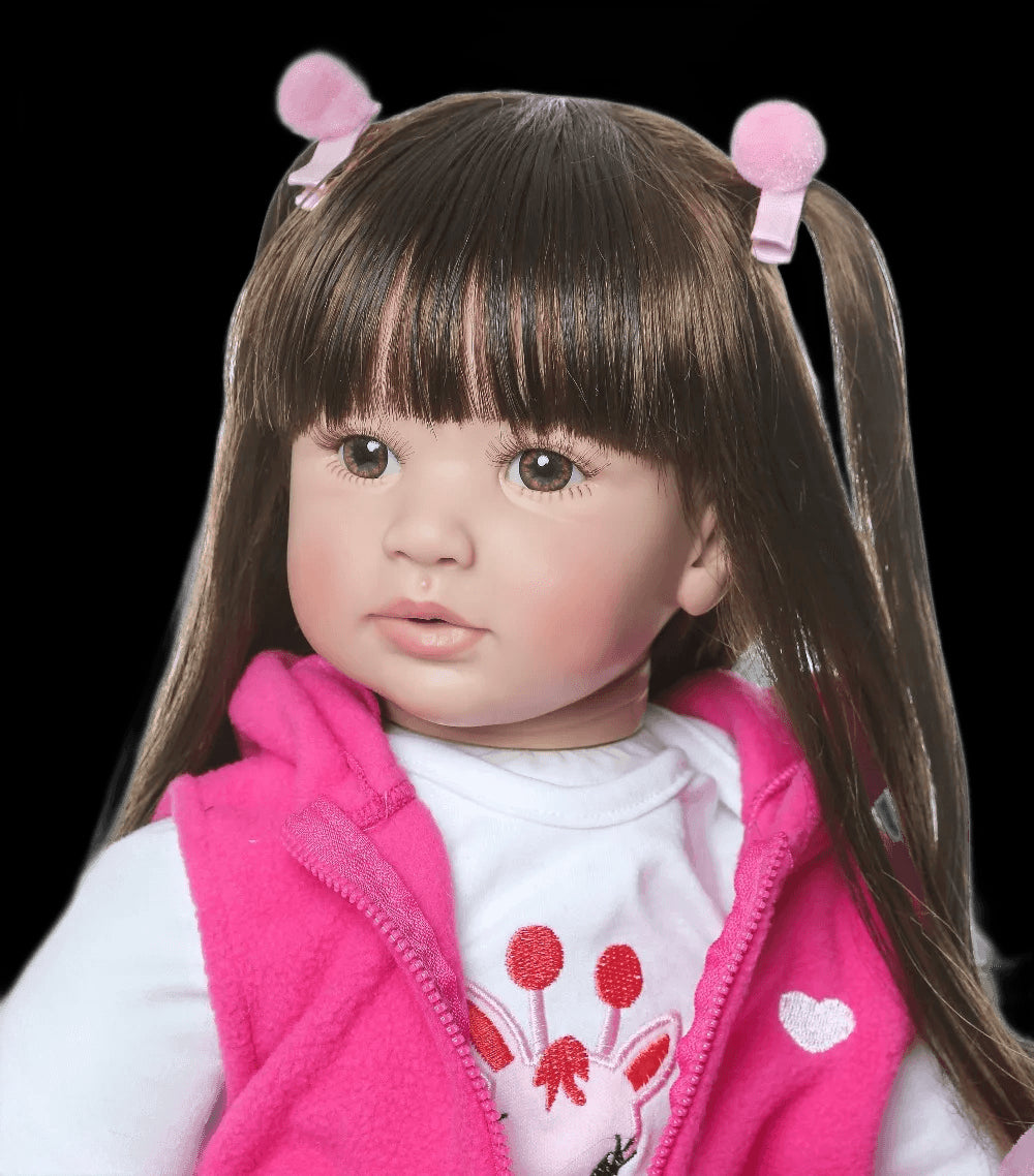 bebes 60CM High Quality Reborn Toddler Princess Girl Doll With Giraffe Adorable Lifelike Baby Bonecas Bebe Doll Reborn Menina view