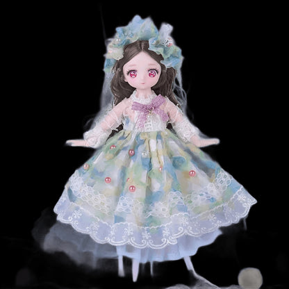 Pink Eyed 30cm Doll with Clothes Multiple Movable Joints Princess Style 3D Simulated Hinge Doll Fashion Cute 1/6 Bjd Doll view