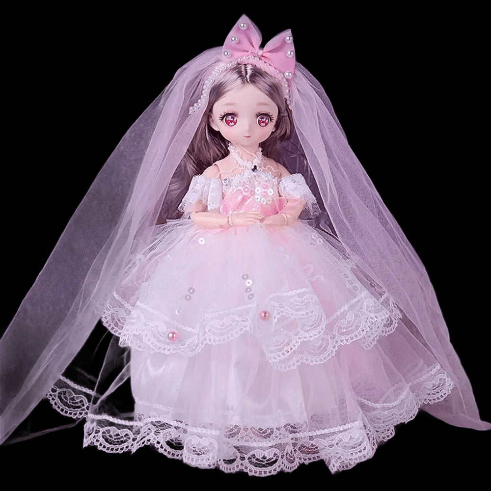 Pink Eyed 30cm Doll with Clothes Multiple Movable Joints Princess Style 3D Simulated Hinge Doll Fashion Cute 1/6 Bjd Doll view