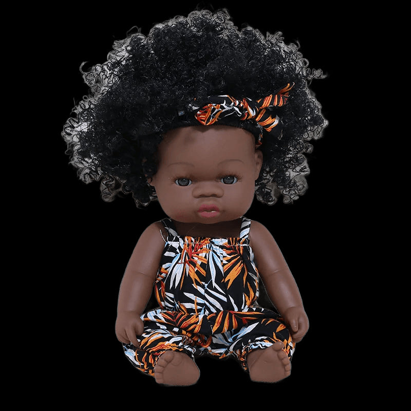 35cm Newborn Reborn African Doll Baby Simulation Soft Vinyl Children Lifelike Toys Christmas Birthday Toys Dolls for Babies view