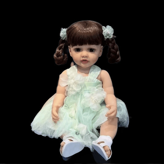 55cm Reborn Dolls Full Body Silicone Vinyl Doll Beauty Long Hair Girl Lifelike Bewborn Baby Betty Princess Bebe view