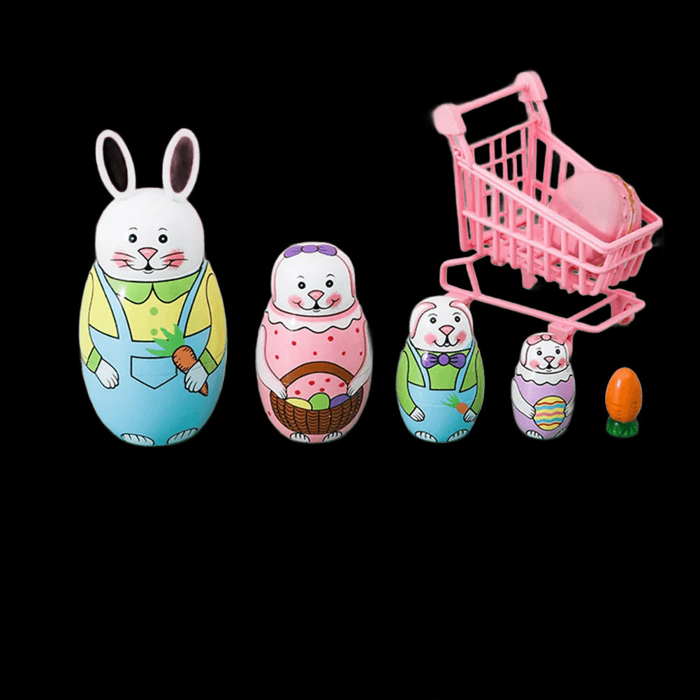 Cartoon Bunny Nesting Child The Gift Russian Matryoshka Dolls Wood Decor Crafts view