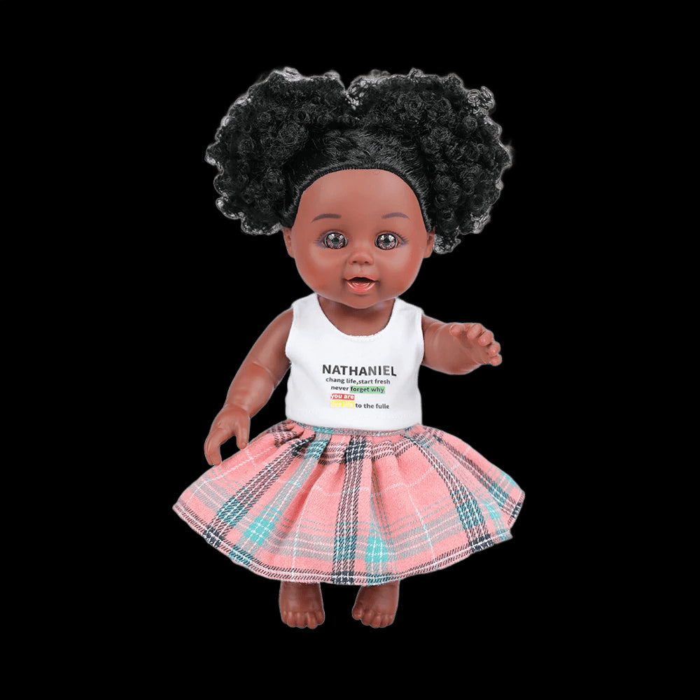 10inch mini lovely black doll afrcia PVC black baby doll for kids view