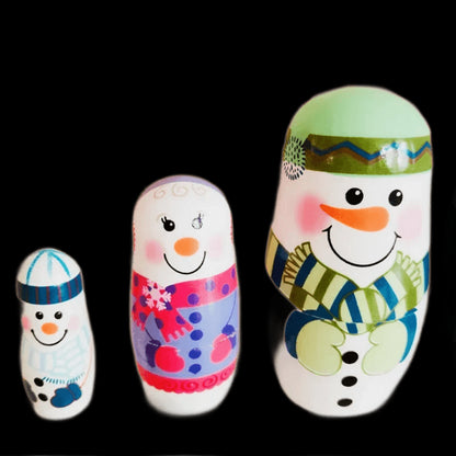 Christmas Snowman Russian Matryoshka Matryoshka Dolls Set of 5 Layers of Paint Sets Crafts Home Furnishings view