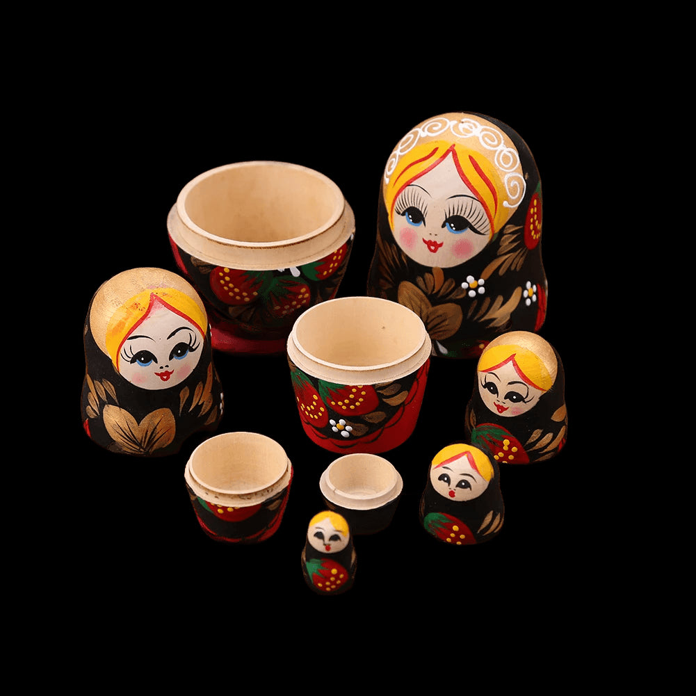 Lovely Matryoshka Wooden Dolls Strawberry Girl Nesting Russian 5 Layers Kid Gift view