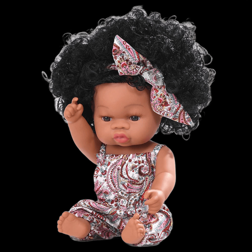 35cm Newborn Reborn African Doll Baby Simulation Soft Vinyl Children Lifelike Toys Christmas Birthday Toys Dolls for Babies view