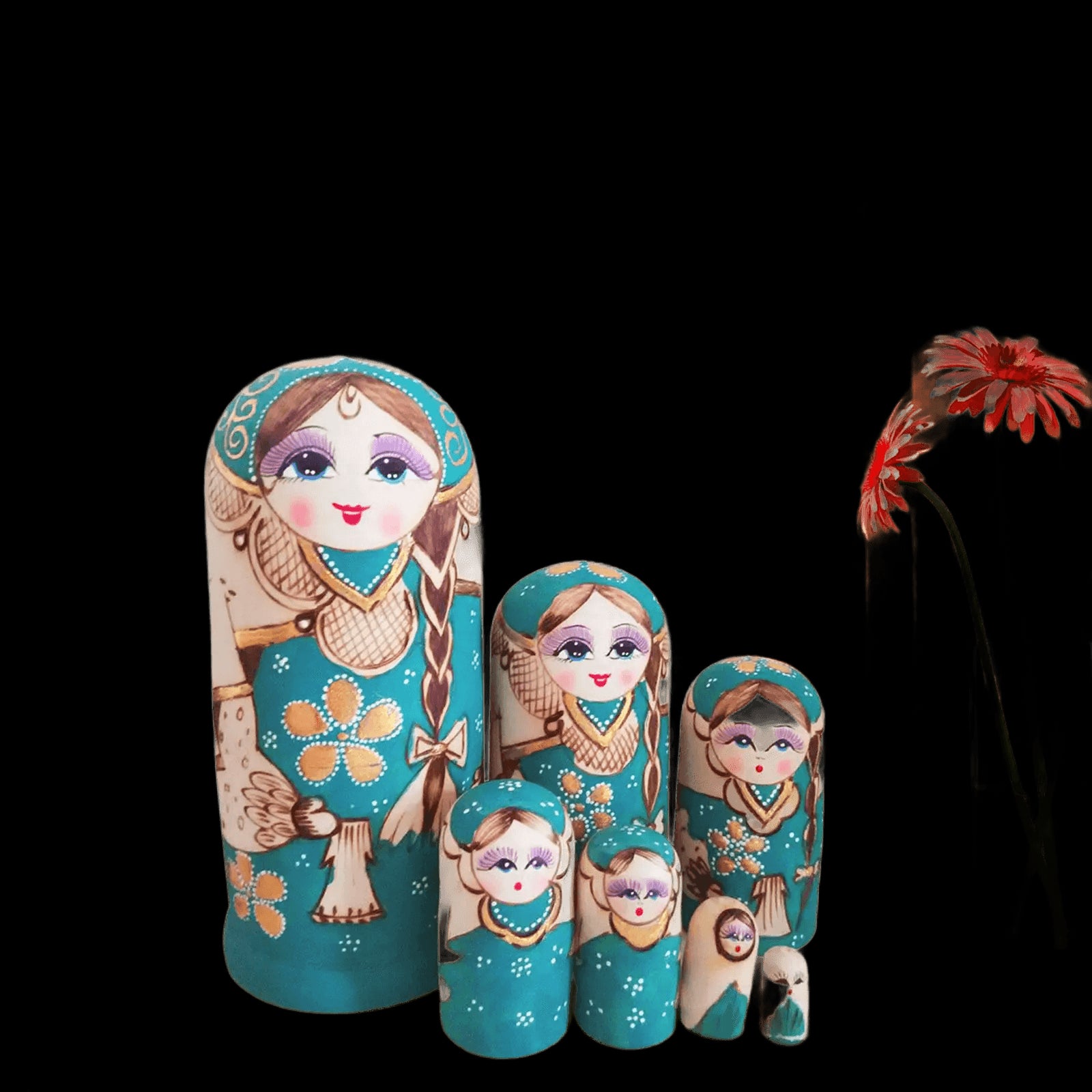 7 Pieces Nesting Doll Matryoshka Dolls for Birthday Gift Office Decoration view