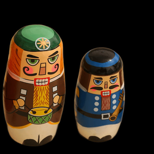 Five-layer Matryoshka Walnut Soldier Walnut Wooden Handicrafts Matryoshka Craft Ornaments Children's Toys Home Decoration view