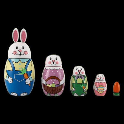 Animal Matryoshka Dolls Wooden Russian Montessori Nesting Dolls DIY Cute Matryoshka Toys Brithday Gift for Kids view