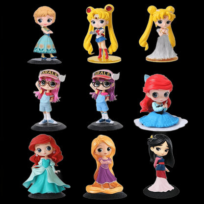 Disney Fairytale Cute Dolls Snow White Mermaid Cinderella Princess Figure Model Cake Decoration Toys for Girls Birthday Gifts view