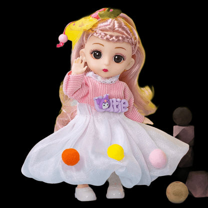 16cm  Princess BJD Doll with Clothes and Shoes Lolita Cute Sweet Face1:12 Movable Joints Action Figure Gift Child Kid Girl Toy view