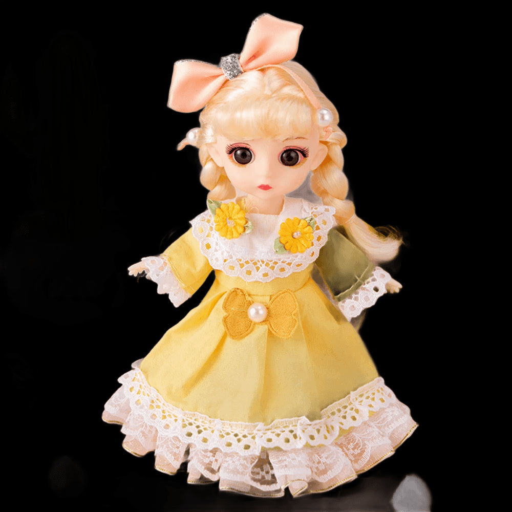 Scale 1:12 16cm Princess BJD Doll with Clothes and Shoes Movable 13 Joints Cute Sweet Face Lolita Girl Gift Child Toys for Kids view