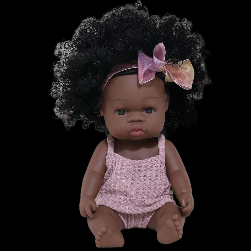 35cm Newborn Reborn African Doll Baby Simulation Soft Vinyl Children Lifelike Toys Christmas Birthday Toys Dolls for Babies view