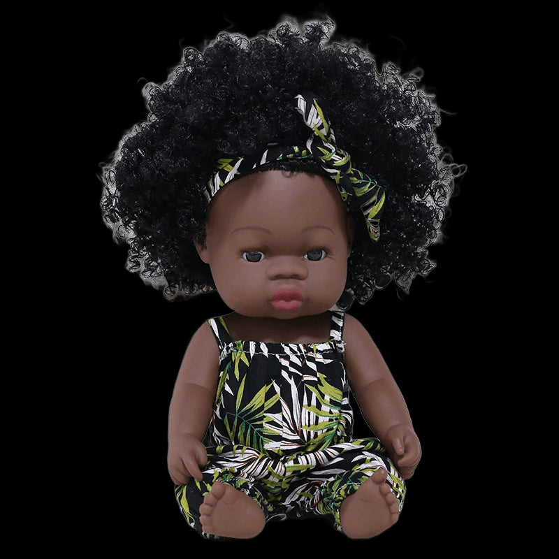 35cm Newborn Reborn African Doll Baby Simulation Soft Vinyl Children Lifelike Toys Christmas Birthday Toys Dolls for Babies view