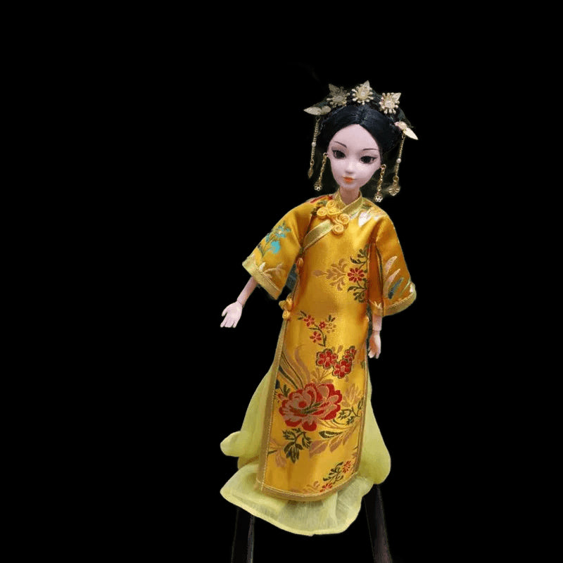 30cm Chinese Doll with Ancient Traditional Clothes Headdress Qing Dynasty Empress Princess Doll TV Character Dolls Toys for Girl view