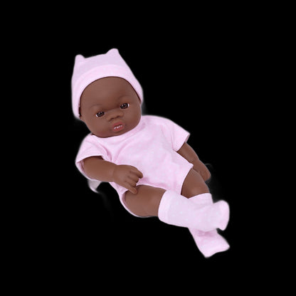 Black American Reborn Dolls Cute Mini 20cm Baby Bebe Doll Toys Full Body Vinyl Soft Girl Doll Reborn Baby Doll Toys Gift view