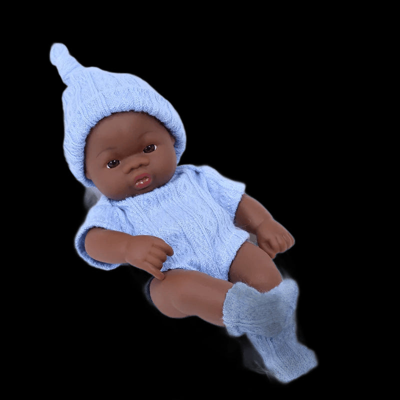 Black Reborn Dolls Silicone Reborn Baby Doll 20cm Dolls Baby Reborn Baby Doll Toys Soft Touch High Quality Doll for Children view