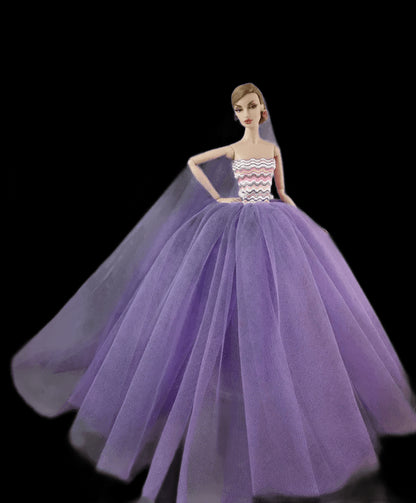 Special offer the original for barbie doll clothes wedding dress  Multilayer mermaid dress princess dress cake skirt view