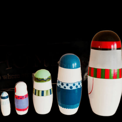 Christmas Snowman Russian Matryoshka Matryoshka Dolls Set of 5 Layers of Paint Sets Crafts Home Furnishings view