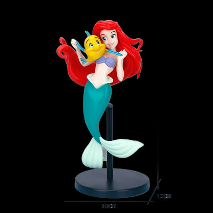 22cm Anime Disney Princess  Mermaid Ariel PVC Action Figures Model Car Cake Decorations Dolls Toys Kids Gifts view