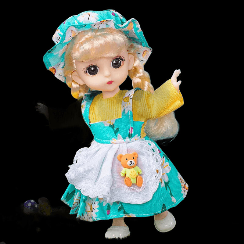 16cm  Princess BJD Doll with Clothes and Shoes Lolita Cute Sweet Face1:12 Movable Joints Action Figure Gift Child Kid Girl Toy view