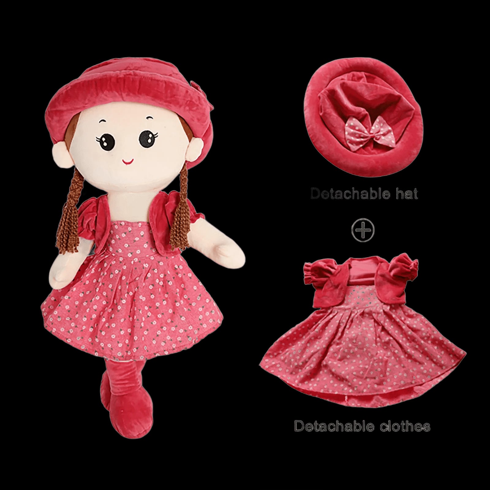 35cm Baby Girl Rag Doll With Removeable Hat Skirt Sweetheart Rag Doll Cozy Cuddle Soft Baby Doll Sleeping Plush Doll For Kids view