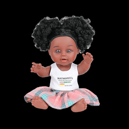 10inch mini lovely black doll afrcia PVC black baby doll for kids view