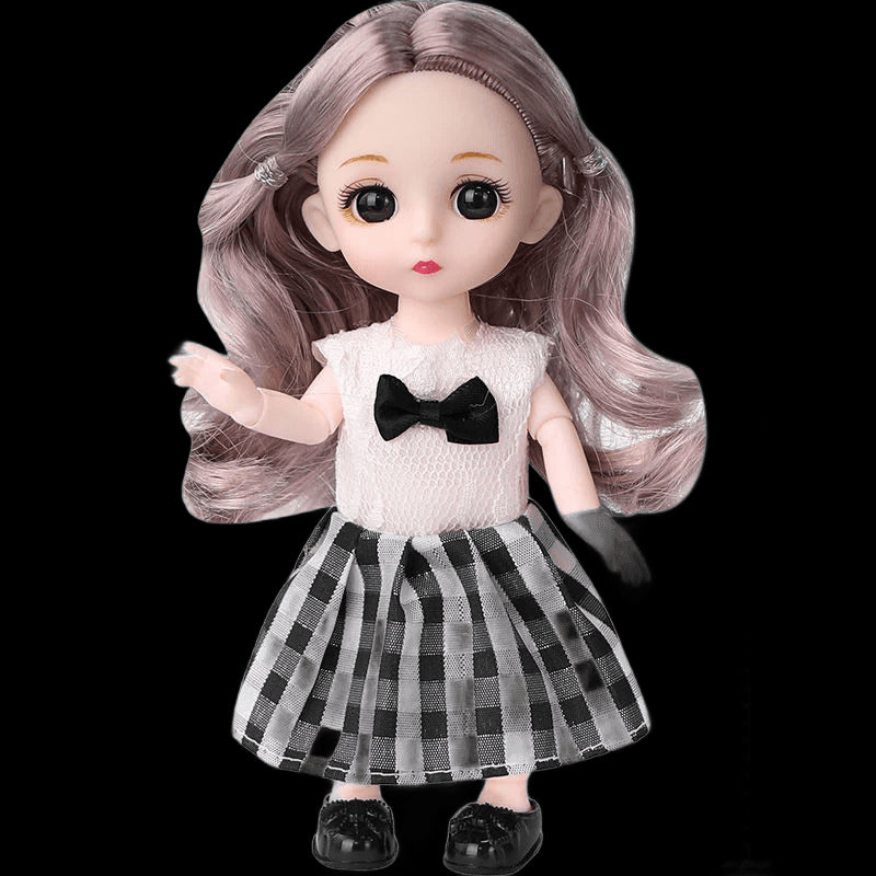 Scale 1:12 16cm Princess BJD Doll with Clothes and Shoes Movable 13 Joints Cute Sweet Face Lolita Girl Gift Child Toys for Kids view