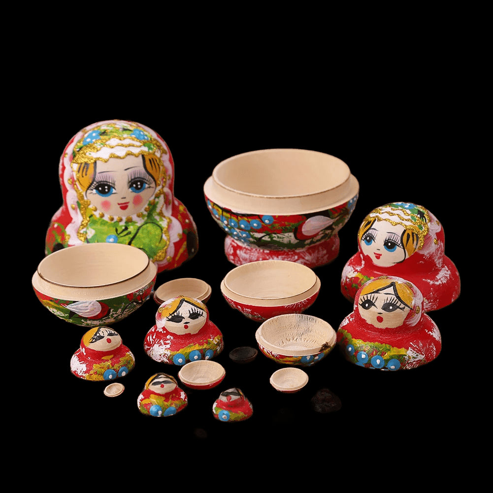 5/10-Layers Matrioschka Houten Russian Nesting Matryoshka Doll Poppen Voor Kinderen Brithday Geschenken Decor Poupée De Russ view