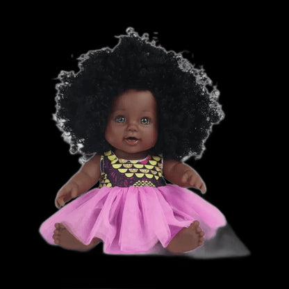 Fashion 2023 doll handmade African wax print costume design black vinyl doll children black doll view