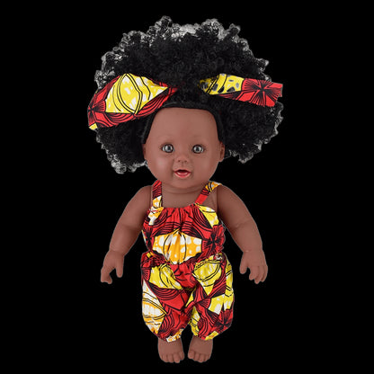 12 inch lifelike vinyl vinyl newborn baby African black cute baby dolls with curly hair view