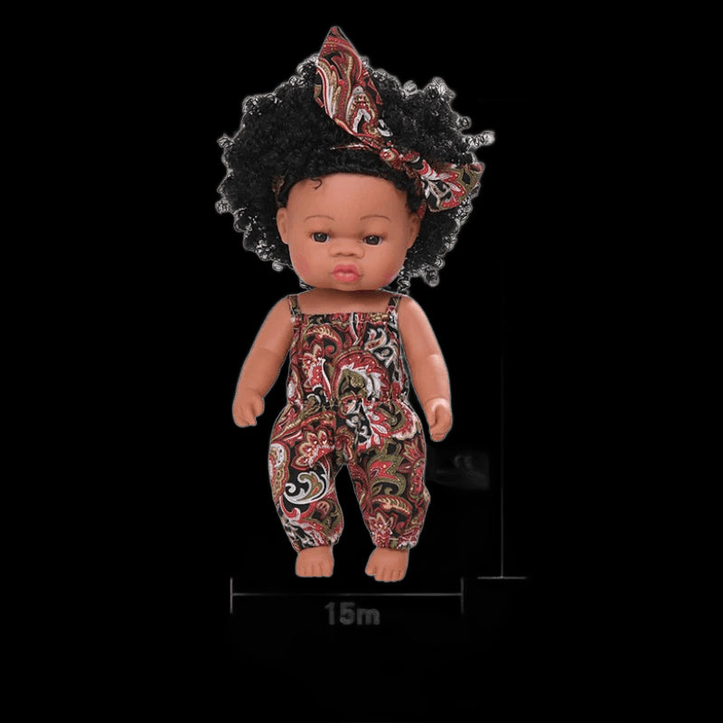 35cm American Reborn Baby Doll Black Soft Vinyl Baby Dolls Lifelike Newborn Baby Doll Girl Gift Doll Toy 14inch Dolls for Girls view