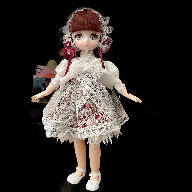 BJD Doll and Clothes 23 Multiple Removable Joints Full Set 30cm 1/6 3D Eyes Anime Doll Girl Dress Up Birthday Gift DIY Toys view