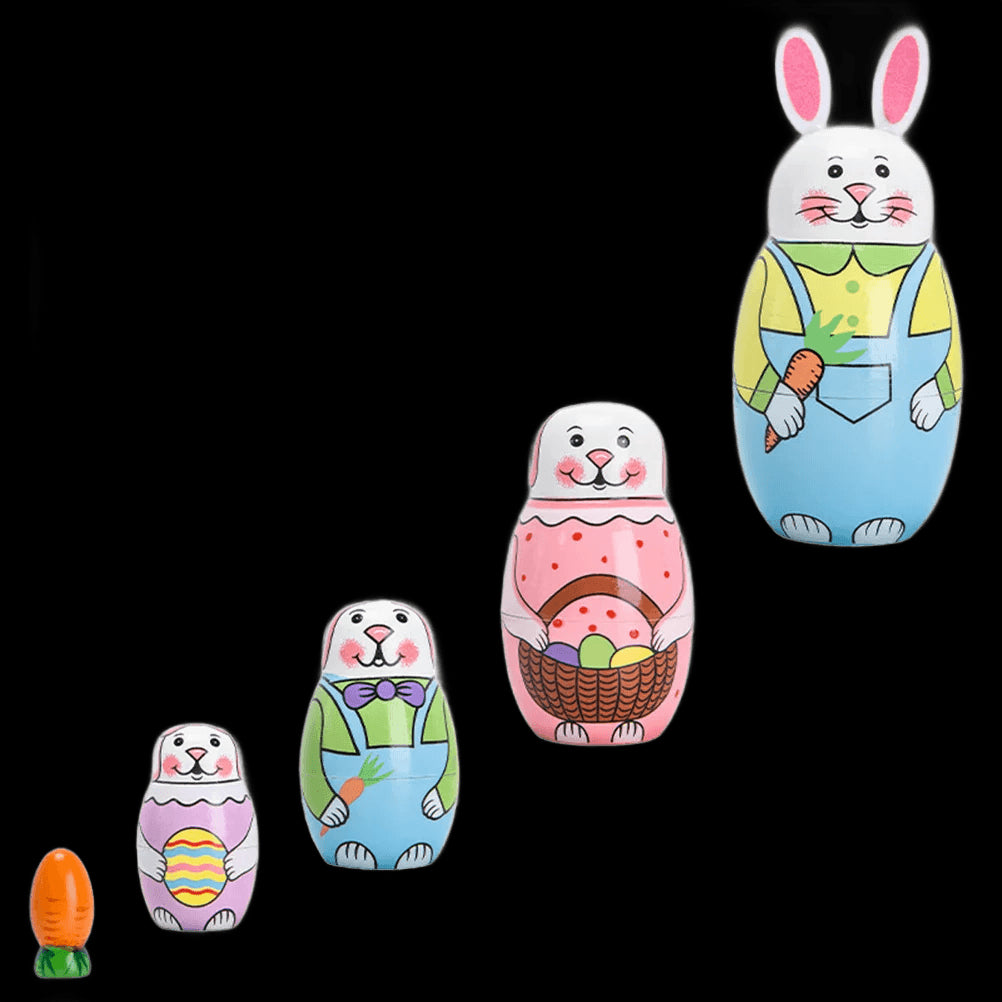 Cartoon Bunny Nesting Child The Gift Russian Matryoshka Dolls Wood Decor Crafts view