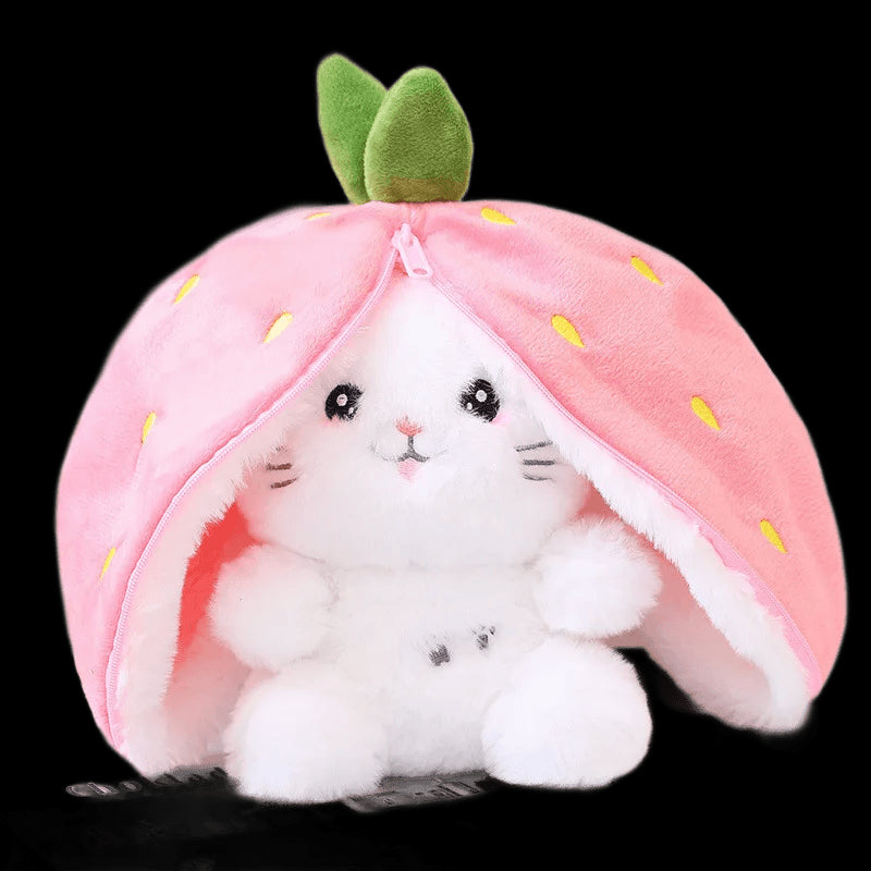 Interesting Transformed Rabbit Fruit Doll, Cute Strawberry Bunny Doll,18CM Plush Toy, Children's Rag Doll, Girl Gift view