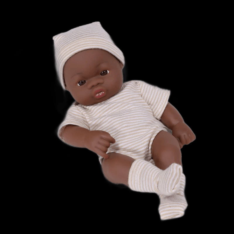 Black American Reborn Dolls Cute Mini 20cm Baby Bebe Doll Toys Full Body Vinyl Soft Girl Doll Reborn Baby Doll Toys Gift view