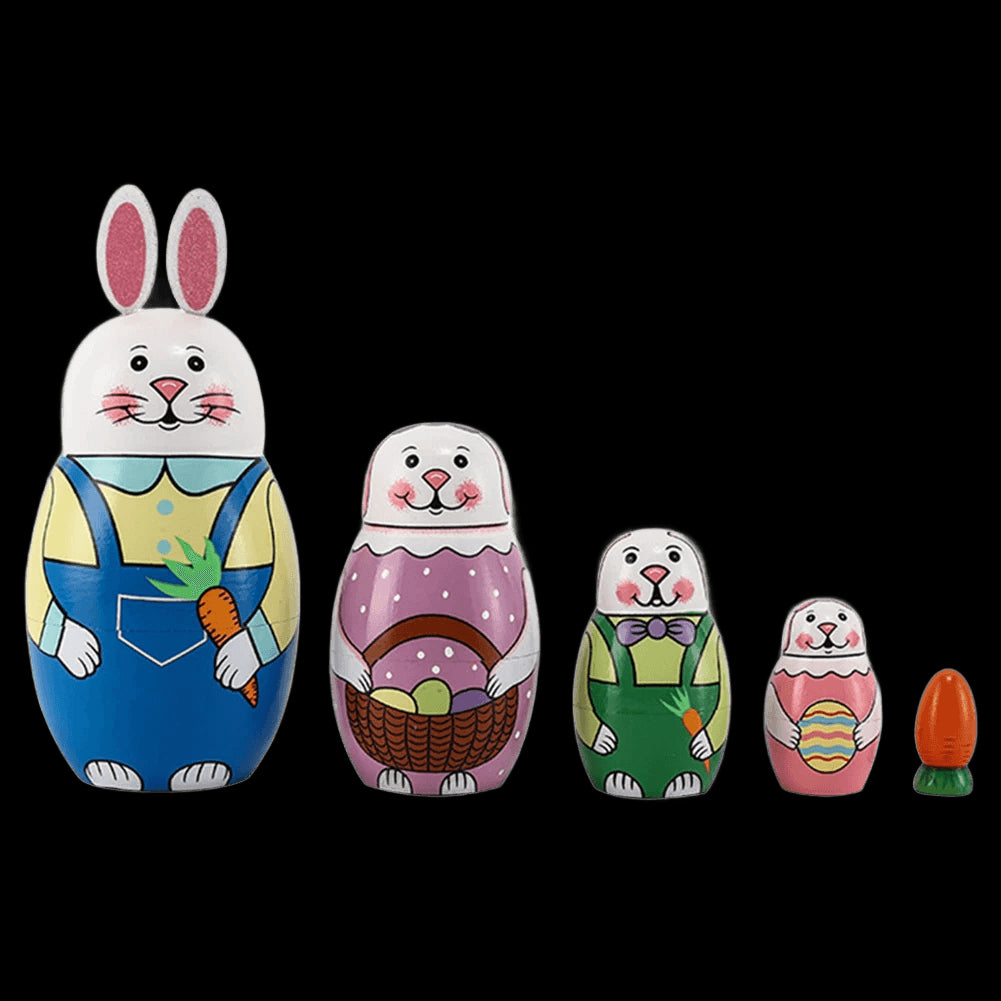 Animal Matryoshka Dolls Wooden Russian Montessori Nesting Dolls DIY Cute Matryoshka Toys Brithday Gift for Kids view